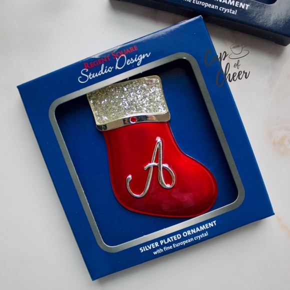 ✨2/$10 🎄Silver Plated Monagram Ornaments - Picture 3 of 5